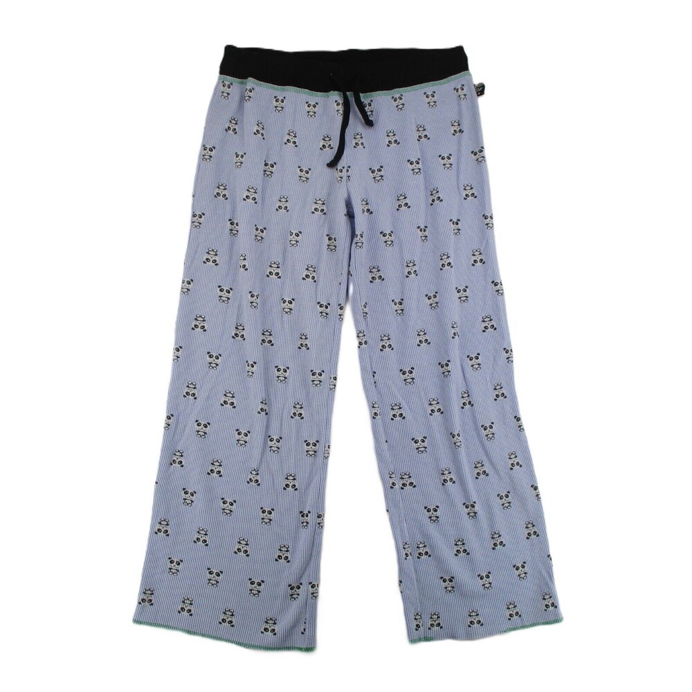 Junior Medium Y2K Mudd Sleep Panda Pajama Waffle Pants PJ Sleep Slumber Soft VTG